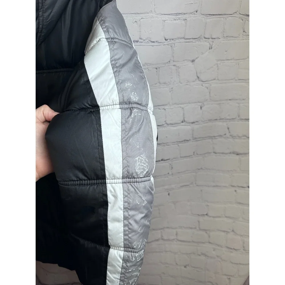 Jordan Puffer Jacket Winter Coat Full Zip Padded Black Gray Size L